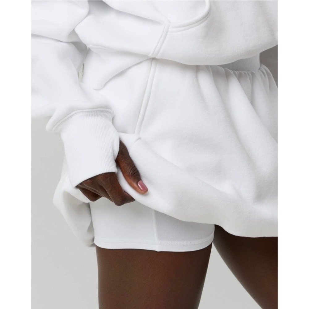 Aerie OFFLINE Real Me Fleece Bubble Skort XS White Athletic Built-in Shorts NEW